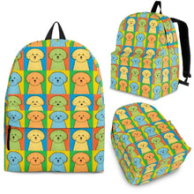 Load image into Gallery viewer, Bichon Frise On Red Fur Print Backpack- Express Shipping