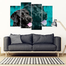 Load image into Gallery viewer, Black Labrador 5 Piece Framed Premium Canvas- Free Shipping