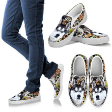 Load image into Gallery viewer, Amazing Siberian Husky Dog Print Slip Ons For Women-Express Shipping