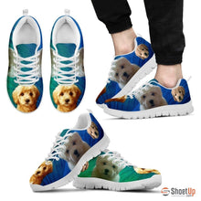 Load image into Gallery viewer, Beautiful Goldendoodle Print Sneakers For Men (White/Black)- Free Shipping