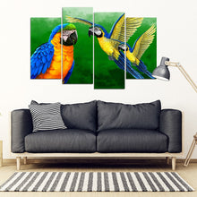 Load image into Gallery viewer, Blue And Yellow Macaw Parrot (Blue And Gold Macaw ) Print 5 Piece Framed Canvas- Free Shipping