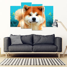 Load image into Gallery viewer, Akita Dog Print 5 Piece Framed Canvas- Free Shipping
