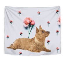 Load image into Gallery viewer, Australian Terrier With Rose Print Tapestry-Free Shipping