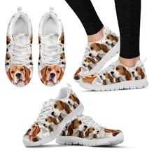 Load image into Gallery viewer, Beagle Dog Print (Black/White) Running Shoes For Women-Express Delivery
