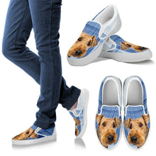 Load image into Gallery viewer, Airedale Terrier Print Slip Ons For Women- Express Shipping