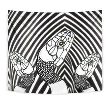 Load image into Gallery viewer, Black &amp; White Snake Print Tapestry-Free Shipping