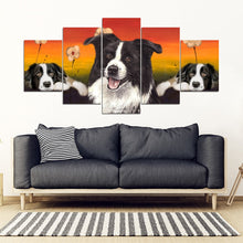 Load image into Gallery viewer, Border Collie Print-5 Piece Framed Canvas- Free Shipping