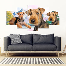 Load image into Gallery viewer, Airedale Terrier Print- Piece Framed Canvas- Free Shipping