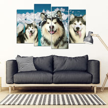 Load image into Gallery viewer, Alaskan Malamute Print- Piece Framed Canvas- Free Shipping