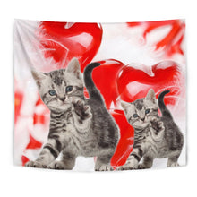 Load image into Gallery viewer, American Shorthair Cat On Red Print Tapestry-Free Shipping