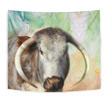 Load image into Gallery viewer, Amazing English Longhorn Cattle (Cow) Print Tapestry-Free Shipping