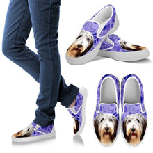 Load image into Gallery viewer, Bearded Collie Dog Print Slip Ons For Women-Express Shipping