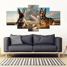 Load image into Gallery viewer, Belgian Malinois Dog Print- Piece Framed Canvas- Free Shipping