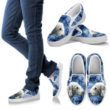 Load image into Gallery viewer, Bedlington Terrier Print Slip Ons For Women- Express Shipping
