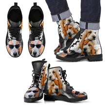 Load image into Gallery viewer, Basset Hound With Glasses Print Boots For Men- Express Shipping