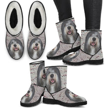 Load image into Gallery viewer, Bearded Collie Print Faux Fur Boots For Women-Free Shipping