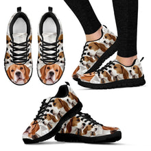 Load image into Gallery viewer, Beagle Dog Print (Black/White) Running Shoes For Women-Express Delivery