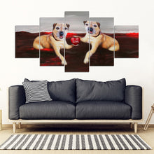 Load image into Gallery viewer, Border Terrier With Love heart Print-5 Piece Framed Canvas- Free Shipping