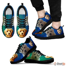 Load image into Gallery viewer, Beautiful Goldendoodle Print Sneakers For Men (White/Black)- Free Shipping