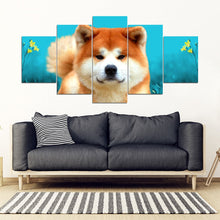 Load image into Gallery viewer, Akita Dog Print 5 Piece Framed Canvas- Free Shipping