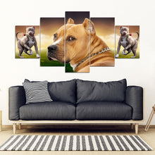 Load image into Gallery viewer, American Staffordshire Terrier With Rose Print- Piece Framed Canvas- Free Shipping