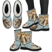 Load image into Gallery viewer, Afghan Hound Print Faux Fur Boots For Women-Free Shipping