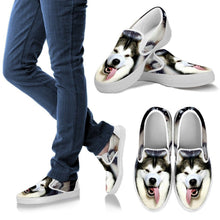 Load image into Gallery viewer, Alaskan Malamute Dog Print Slip Ons For Women- Express Shipping