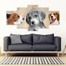 Load image into Gallery viewer, Beagle Dog Print- 5 Piece Framed Canvas- Free Shipping