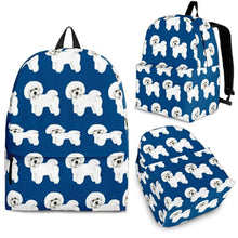 Load image into Gallery viewer, Bichon Frise On Red Fur Print Backpack- Express Shipping