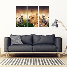 Load image into Gallery viewer, American Staffordshire Terrier With Rose Print- Piece Framed Canvas- Free Shipping