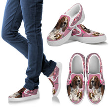 Load image into Gallery viewer, Basset Hound With Puppy Slip Ons For Women-Free Shipping