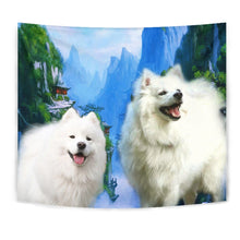 Load image into Gallery viewer, American Eskimo Dog Print Tapestry-Free Shipping