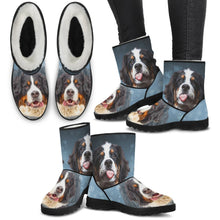 Load image into Gallery viewer, Bernese Mountain Dog Print Faux Fur Boots For Women- Free Shipping