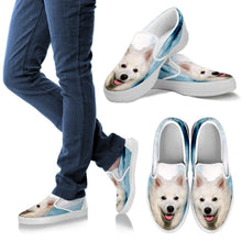 Load image into Gallery viewer, American Eskimo Print Slip Ons For Womens- Express Shipping
