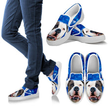 Load image into Gallery viewer, American Bulldog Print Slip Ons For Women- Express Shipping