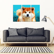 Load image into Gallery viewer, Akita Dog Print 5 Piece Framed Canvas- Free Shipping
