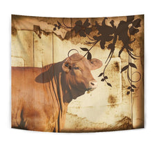 Load image into Gallery viewer, Amazing Red Brangus Cattle Print Tapestry-Free Shipping