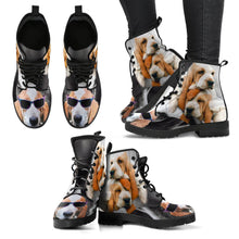 Load image into Gallery viewer, Basset Hound With Glasses Print Boots For Women- Express Shipping
