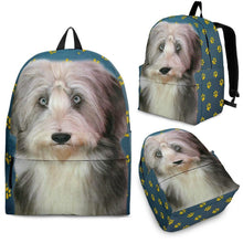 Load image into Gallery viewer, Bearded Collie Print Backpack- Express Shipping