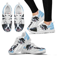 Load image into Gallery viewer, Boston Terrier Blue White Print Sneakers For Women-Free Shipping