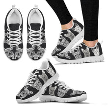 Load image into Gallery viewer, Black&amp;White French Bulldog Print Running Shoes For Women-Free Shipping-For 24 Hours Only