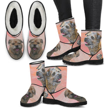 Load image into Gallery viewer, Border Terrier Print Faux Fur Boots For Women-Free Shipping