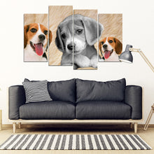 Load image into Gallery viewer, Beagle Dog Print- 5 Piece Framed Canvas- Free Shipping