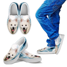 Load image into Gallery viewer, American Eskimo Print Slip Ons For Kids- Express Shipping