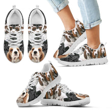 Load image into Gallery viewer, Basset Hound On Black-Kid's Running Shoes-Free Shipping