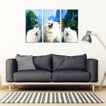 Load image into Gallery viewer, American Eskimo Print- Piece Framed Canvas- Free Shipping