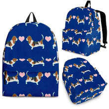 Load image into Gallery viewer, Basset Hound With Puppies Print BackPack - Express Shipping