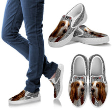 Load image into Gallery viewer, Basset Hound Hearts Print Slip Ons For Women-Free Shipping