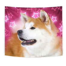 Load image into Gallery viewer, Akita Dog On Pink Print Tapestry-Free Shipping