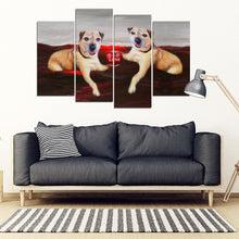 Load image into Gallery viewer, Border Terrier With Love heart Print-5 Piece Framed Canvas- Free Shipping